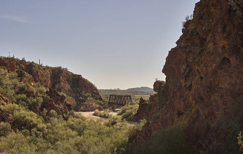 Railroad bridge in a canyon outside Wickenburg