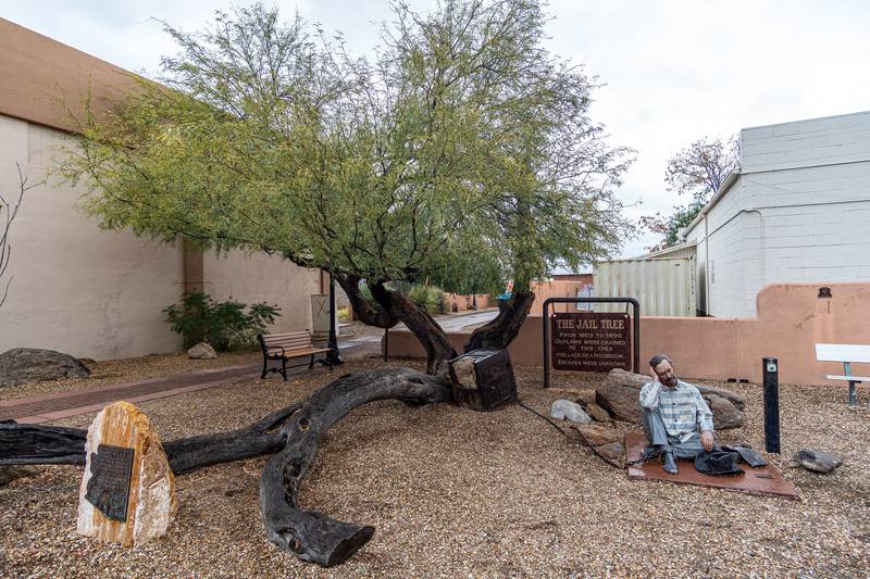 Jail tree and memorial in Wickenburg, Arizona.